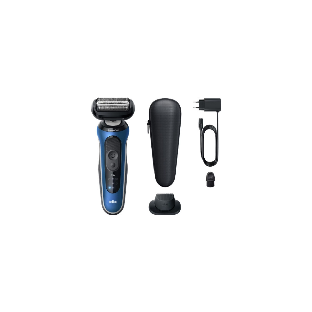 Produktbild för Braun 62-B1200s, Folierakapparat, Svart, Blå, Rostfritt stål...