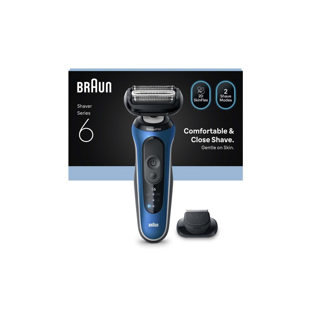 Produktbild för Braun 62-B1200s, Folierakapparat, Svart, Blå, Rostfritt stål...