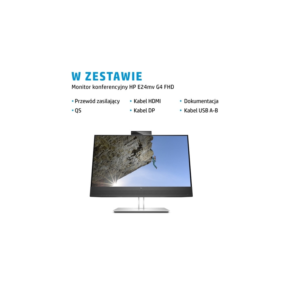 Produktbild för HP E24mv G4 Conferencing Monitor - E-Series - LED-skärm - Full HD (1080p) - 24"