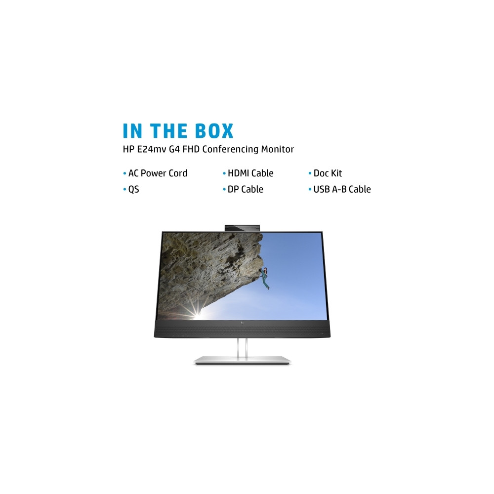 Produktbild för HP E24mv G4 Conferencing Monitor - E-Series - LED-skärm - Full HD (1080p) - 24"