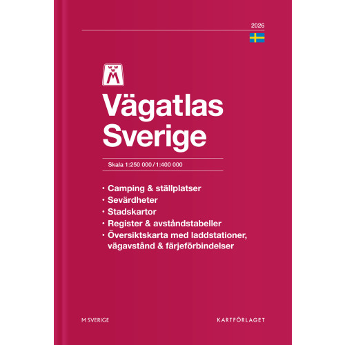Kartförlaget M Vägatlas Sverige 2026 (bok, flexband)