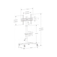 Produktbild för TECHly vagn - för LCD-TV - with shelf - svart
