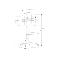 Produktbild för TECHly vagn - för LCD-TV - with shelf - svart