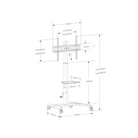 Produktbild för TECHly vagn - för LCD-TV - with shelf - svart
