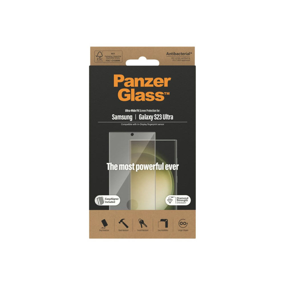 Produktbild för PanzerGlass - skärmskydd för mobiltelefon - ultrabred passning