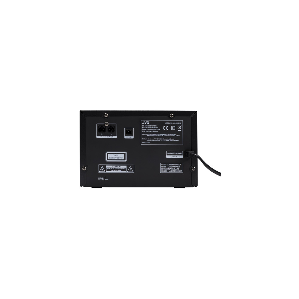 Produktbild för JVC UX-C25DAB, Hemmaljud mikrosystem, Svart, 1 diskar, 14 W,...