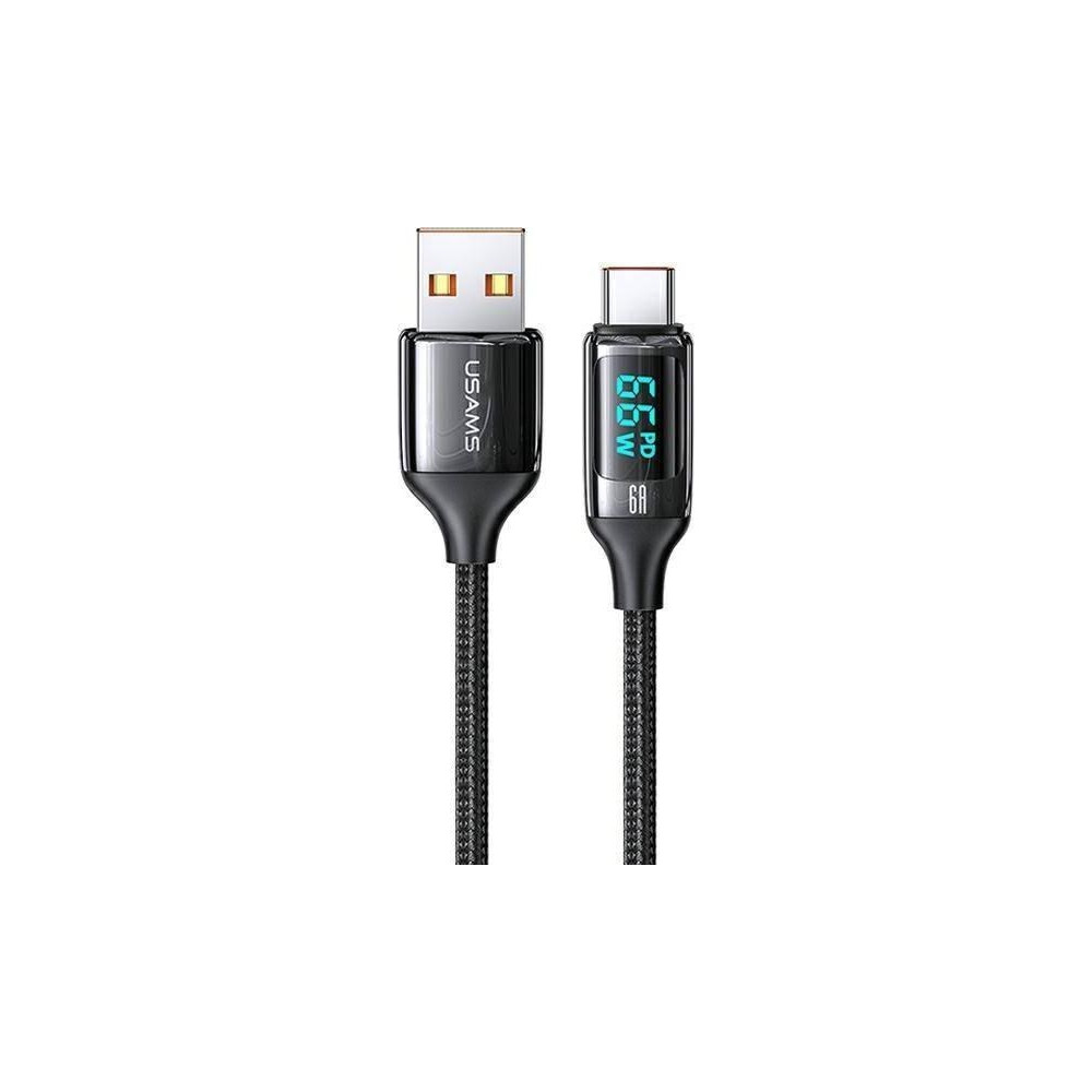 Produktbild för USB-kabel Usams USB-A till USB-C 1,2 m svart (6958444975412)