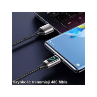 Produktbild för USB-kabel Usams USB-A till USB-C 1,2 m svart (6958444975412)