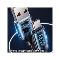 Produktbild för USB-kabel Usams USB-A till USB-C 1,2 m svart (6958444975412)