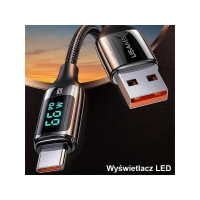 Produktbild för USB-kabel Usams USB-A till USB-C 1,2 m svart (6958444975412)