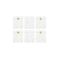 Produktbild för Party Deco Godispåsar, Lilla stjärnan, med gulddesign, 13x14...