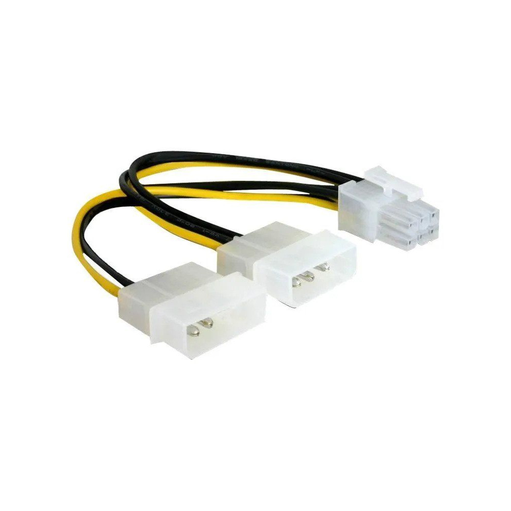 Produktbild för Delock - strömkabel - 6-stifts PCIe-ström till 4 pin intern effekt - 15 cm