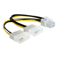Produktbild för Delock - strömkabel - 6-stifts PCIe-ström till 4 pin intern effekt - 15 cm