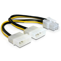 Produktbild för Delock - strömkabel - 6-stifts PCIe-ström till 4 pin intern effekt - 15 cm