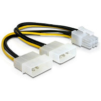 Produktbild för Delock - strömkabel - 6-stifts PCIe-ström till 4 pin intern effekt - 15 cm