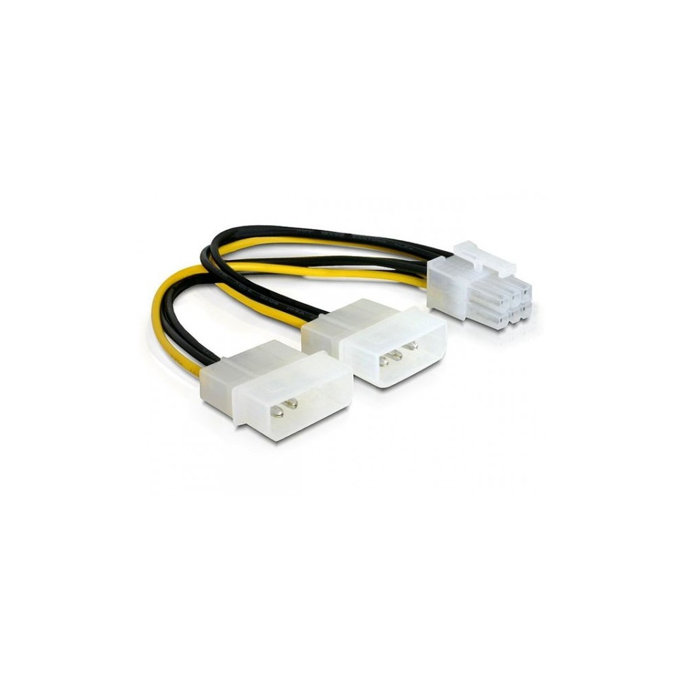 Produktbild för Delock - strömkabel - 6-stifts PCIe-ström till 4 pin intern effekt - 15 cm