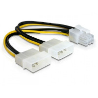 Produktbild för Delock - strömkabel - 6-stifts PCIe-ström till 4 pin intern effekt - 15 cm