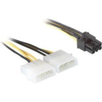 Produktbild för Delock - strömkabel - 6-stifts PCIe-ström till 4 pin intern effekt - 15 cm