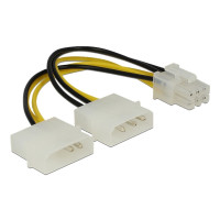 Produktbild för Delock - strömkabel - 6-stifts PCIe-ström till 4 pin intern effekt - 15 cm
