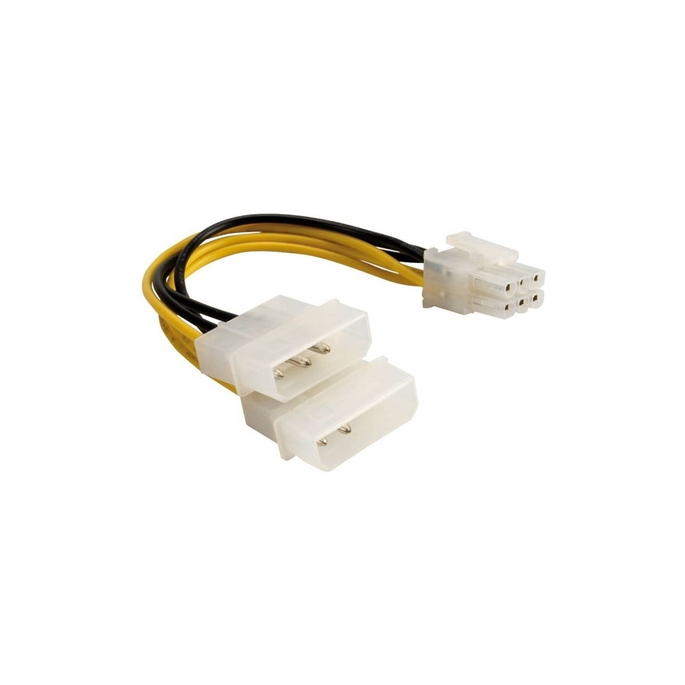 Produktbild för Delock - strömkabel - 6-stifts PCIe-ström till 4 pin intern effekt - 15 cm