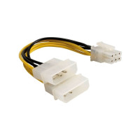 Produktbild för Delock - strömkabel - 6-stifts PCIe-ström till 4 pin intern effekt - 15 cm