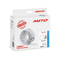 Produktbild för METO prisetiketter 32x19 mm vita, permanent självhäftande