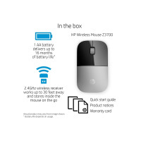 Produktbild för HP Z3700 - mus - 2.4 GHz - silver