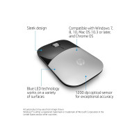 Produktbild för HP Z3700 - mus - 2.4 GHz - silver