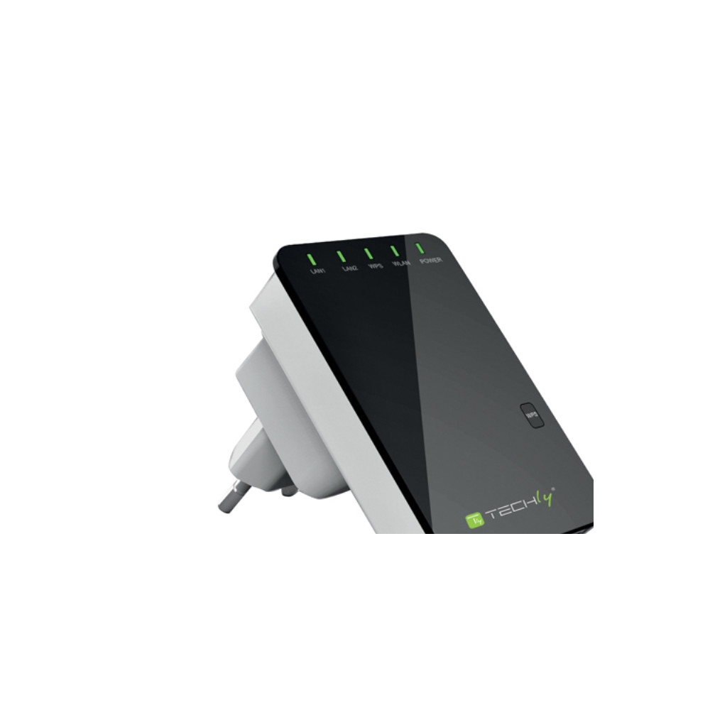 Produktbild för TECHly Wall Plug Wireless Router 300N Wall Repeater2 - trådlös router - Wi-Fi - vägginsticksbar