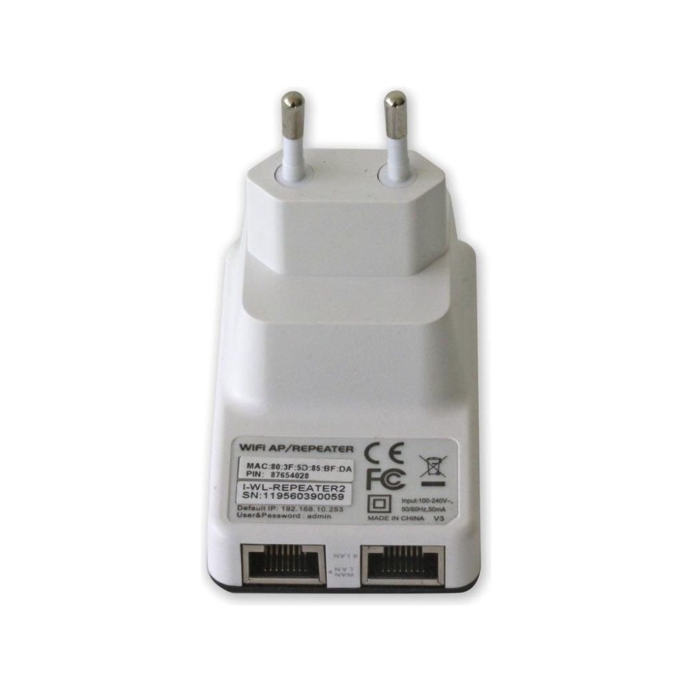 Produktbild för TECHly Wall Plug Wireless Router 300N Wall Repeater2 - trådlös router - Wi-Fi - vägginsticksbar