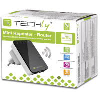 Produktbild för TECHly Wall Plug Wireless Router 300N Wall Repeater2 - trådlös router - Wi-Fi - vägginsticksbar