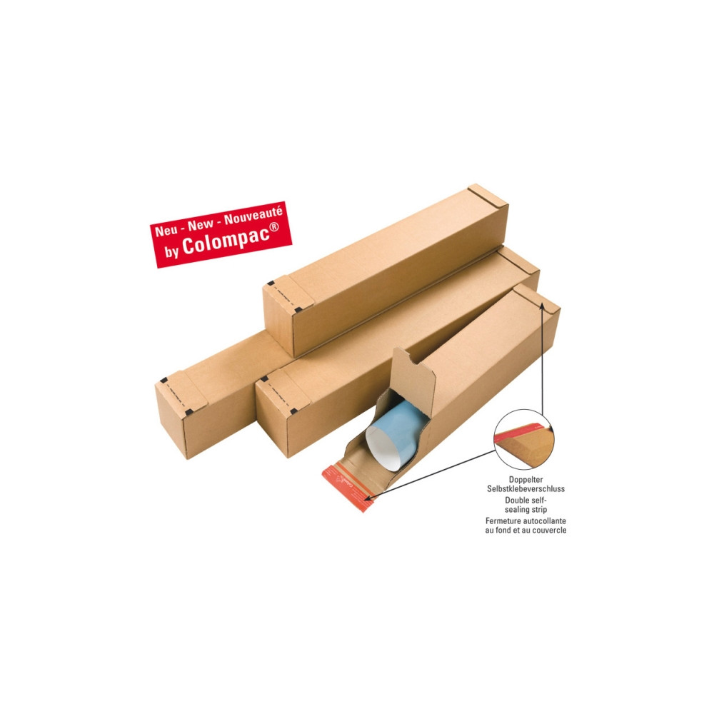 Produktbild för ColomPac CP 072 - poströr - 88.5 cm x 11.5 cm x 11.5 cm - brun - paket med 10