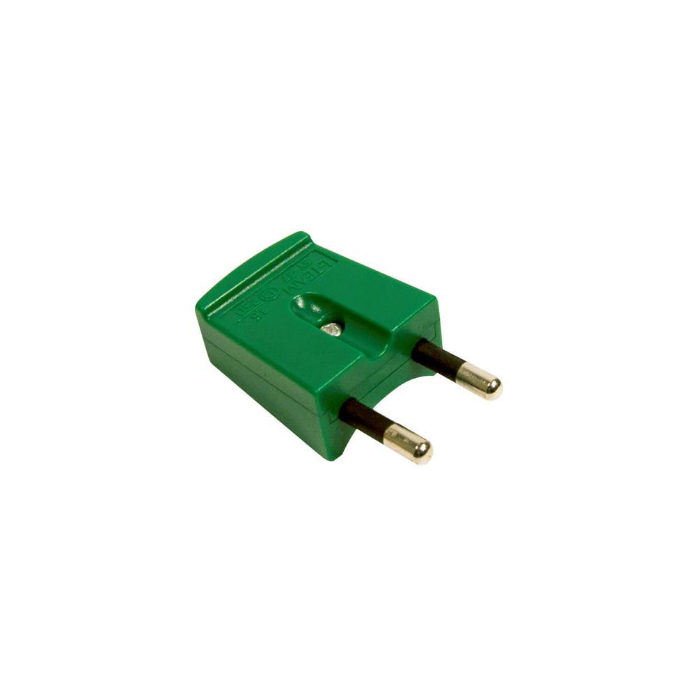 Produktbild för Platt kontaktpropp utan jord 16A 250V IP20 polykarbonat grön