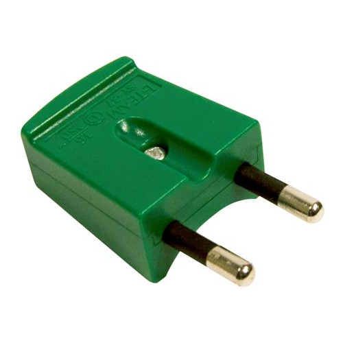 L-Team Platt kontaktpropp utan jord 16A 250V IP20 polykarbonat grön