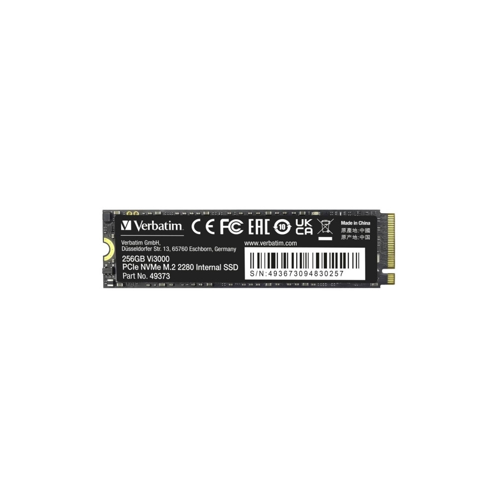 Produktbild för Verbatim Vi3000 - SSD - High Endurance - 256 GB - PCIe 3.0 x4 (NVMe)