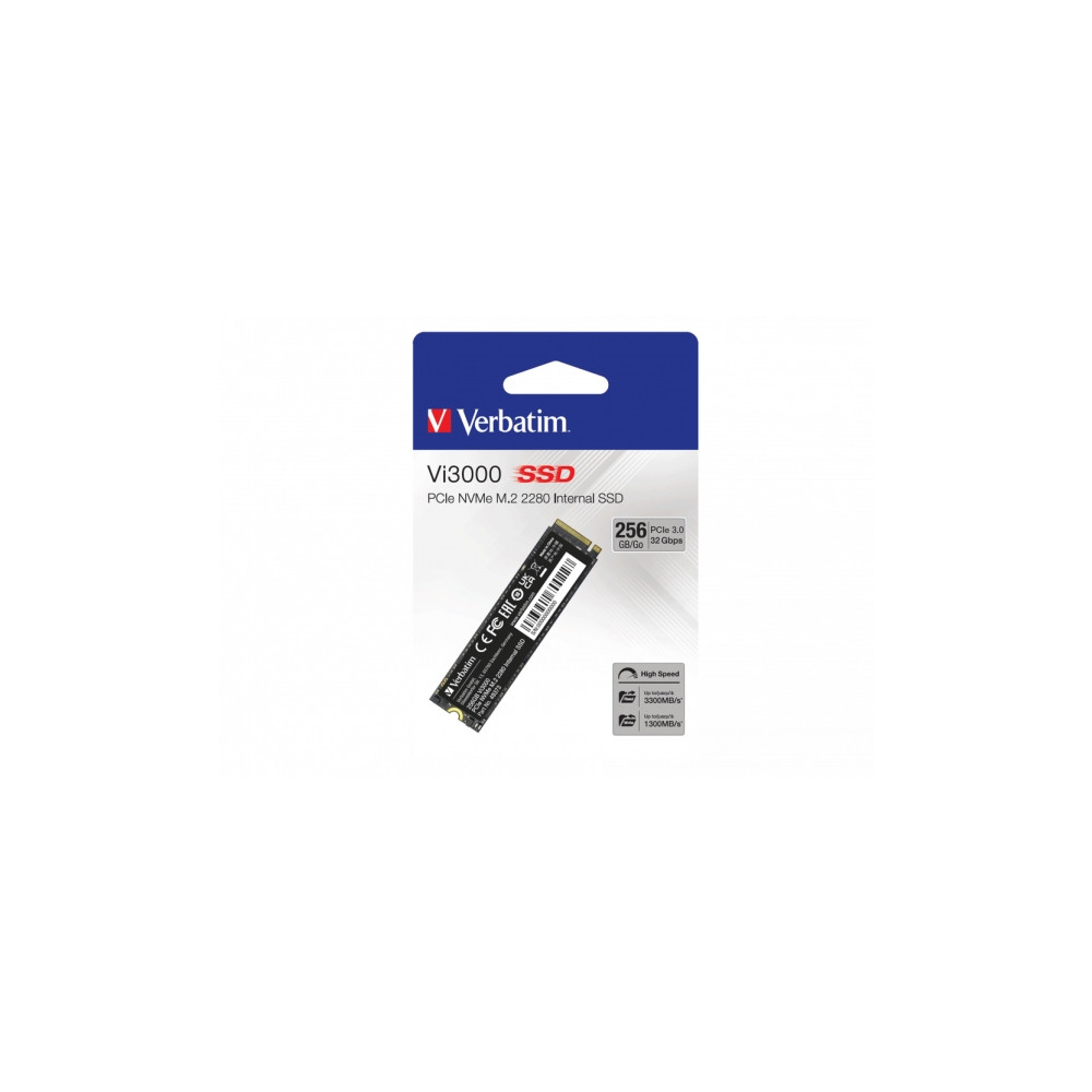 Produktbild för Verbatim Vi3000 - SSD - High Endurance - 256 GB - PCIe 3.0 x4 (NVMe)