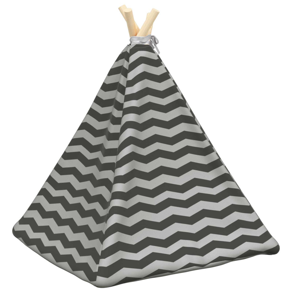 Produktbild för Husdjurs-tält med kudde Vitt och Grått 50 x 50 x 60 cm