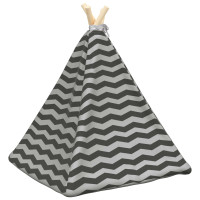 Produktbild för Husdjurs-tält med kudde Vitt och Grått 50 x 50 x 60 cm