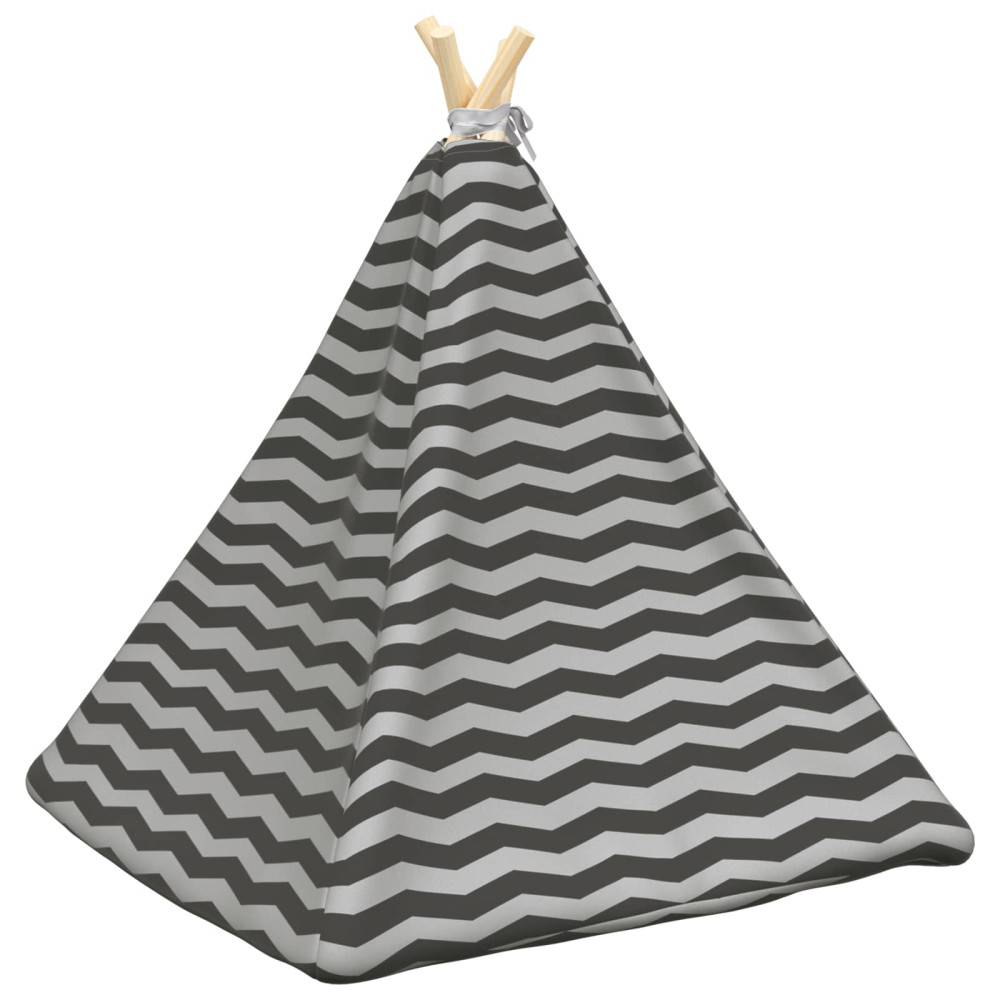 Produktbild för Husdjurs-tält med kudde Vitt och Grått 60 x 60 x 70 cm