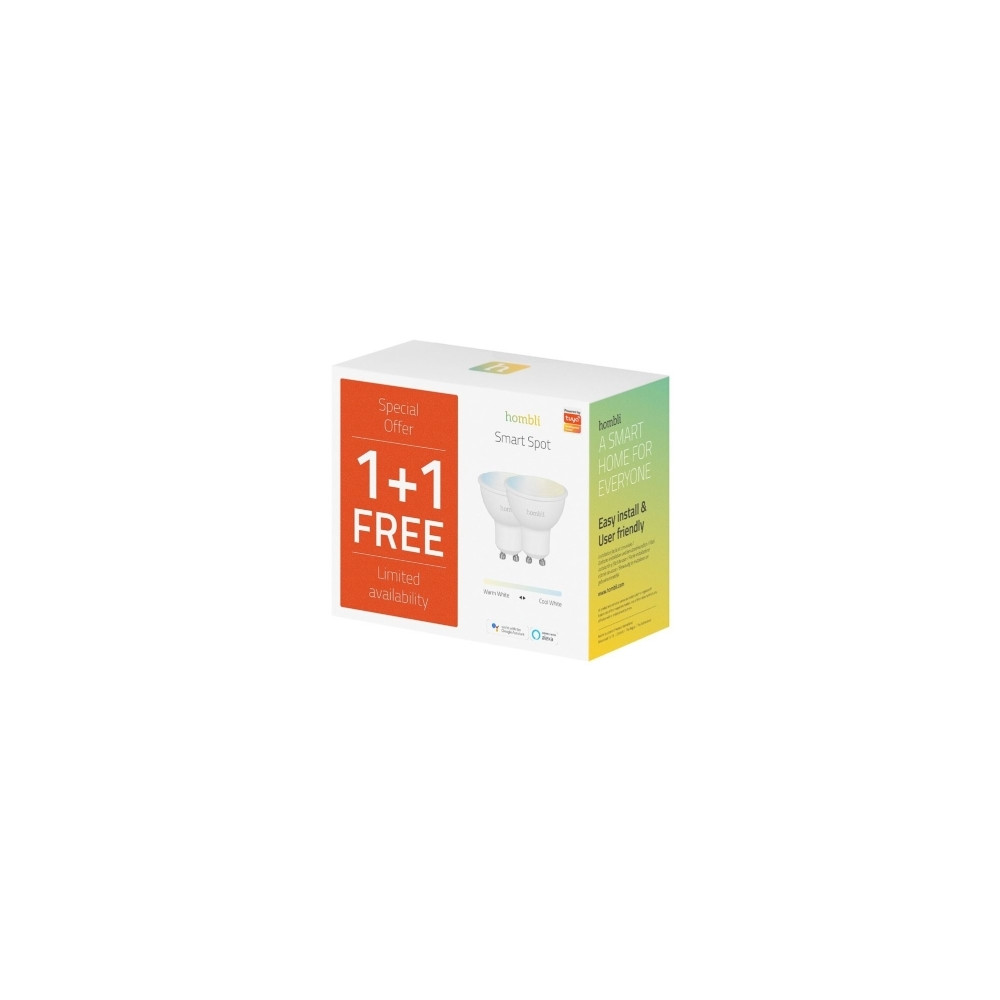 Produktbild för Hombli Smart Spot GU10, Smart glödlampa, Vit, GU10, Kall vit...