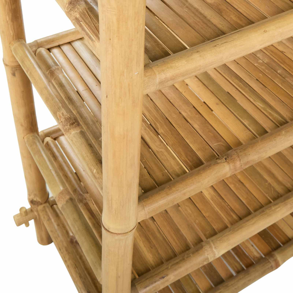 Produktbild för Skoställ med hylla Naturlig 4-hylla Bambu