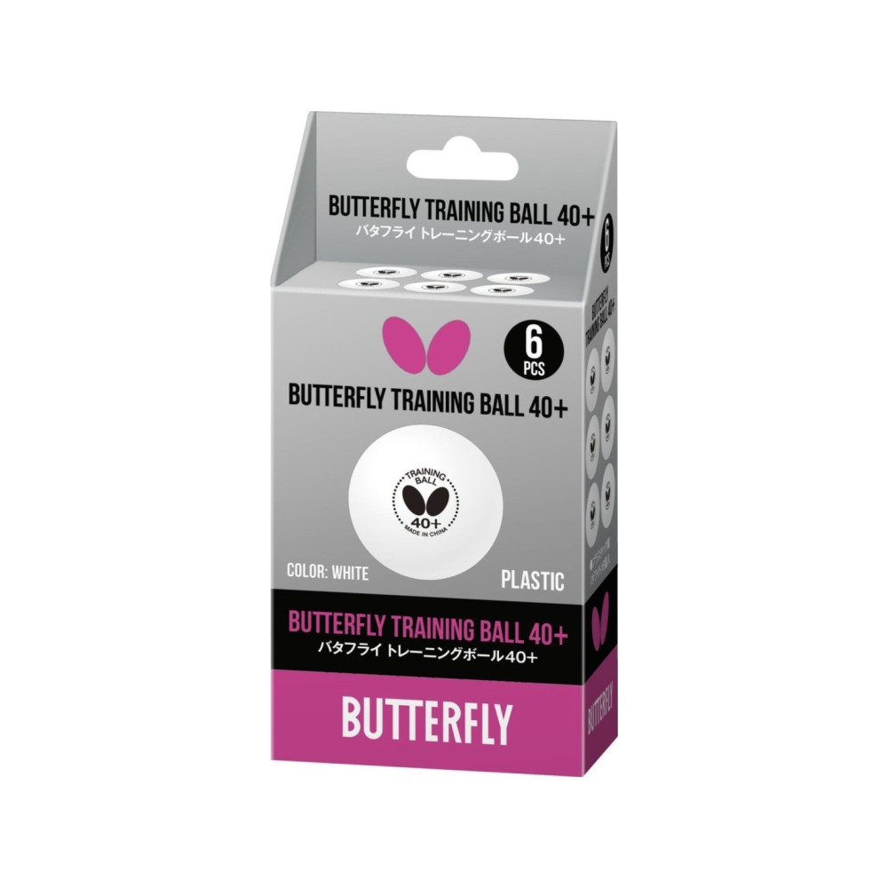 Produktbild för Butterfly träning bordtennisbatar Butterfly Training vit – 6...
