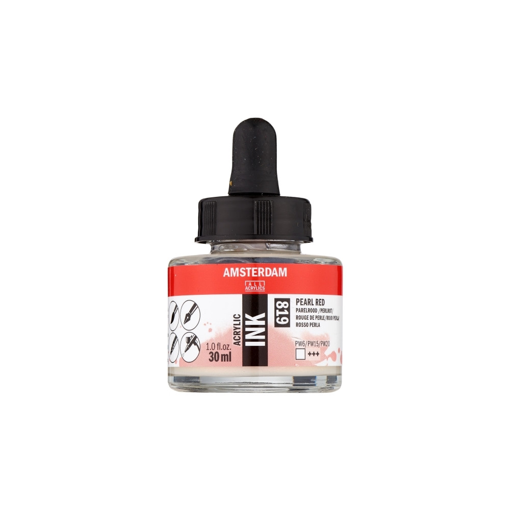 Produktbild för Amsterdam Acrylic Ink-flaska Pearl Red 819 (17208190_Schjern...