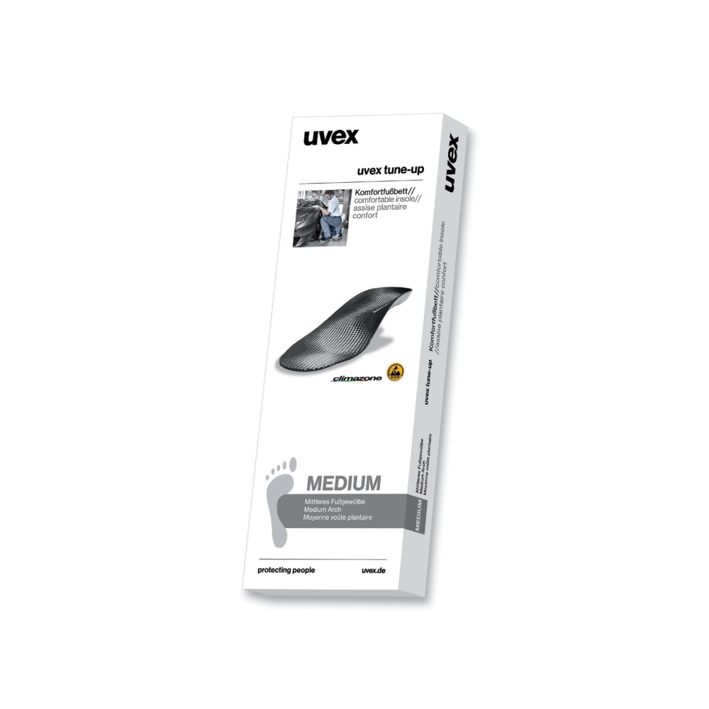 Produktbild för Uvex 95285, Vuxen, ESD-innersula, Svart, Grå, Handtvätt, Upp...