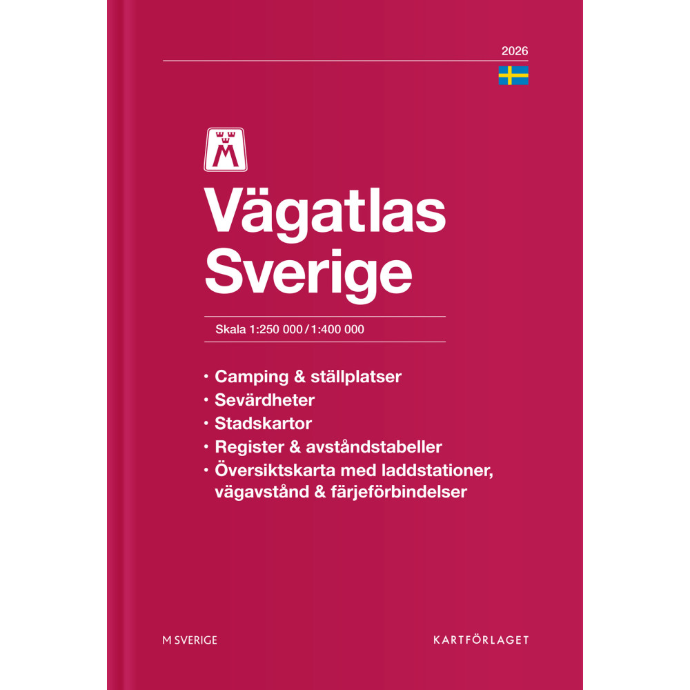 Produktbild för M Vägatlas Sverige 2026 (bok, flexband)