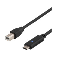 Produktbild för DELTACO USBC-1016 - USB typ C-kabel - USB-C till USB typ B - 2 m