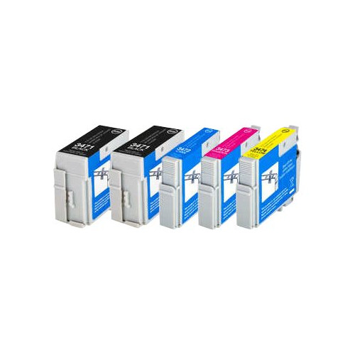 Peach Peach Multi Pack Plus - 5-pack - XL - svart, gul, cyan, magenta - kompatibel - bläckpatron (alternativ för: Epson 34XL, Epson T3471, Epson T3472, Epson T3473, Epson T3474)