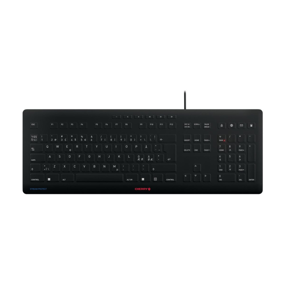 Produktbild för CHERRY STREAM KEYBOARD - tangentbord - hygieniskt tangentbord som kan desinficeras - QWERTY - Nordisk Inmatningsenhet