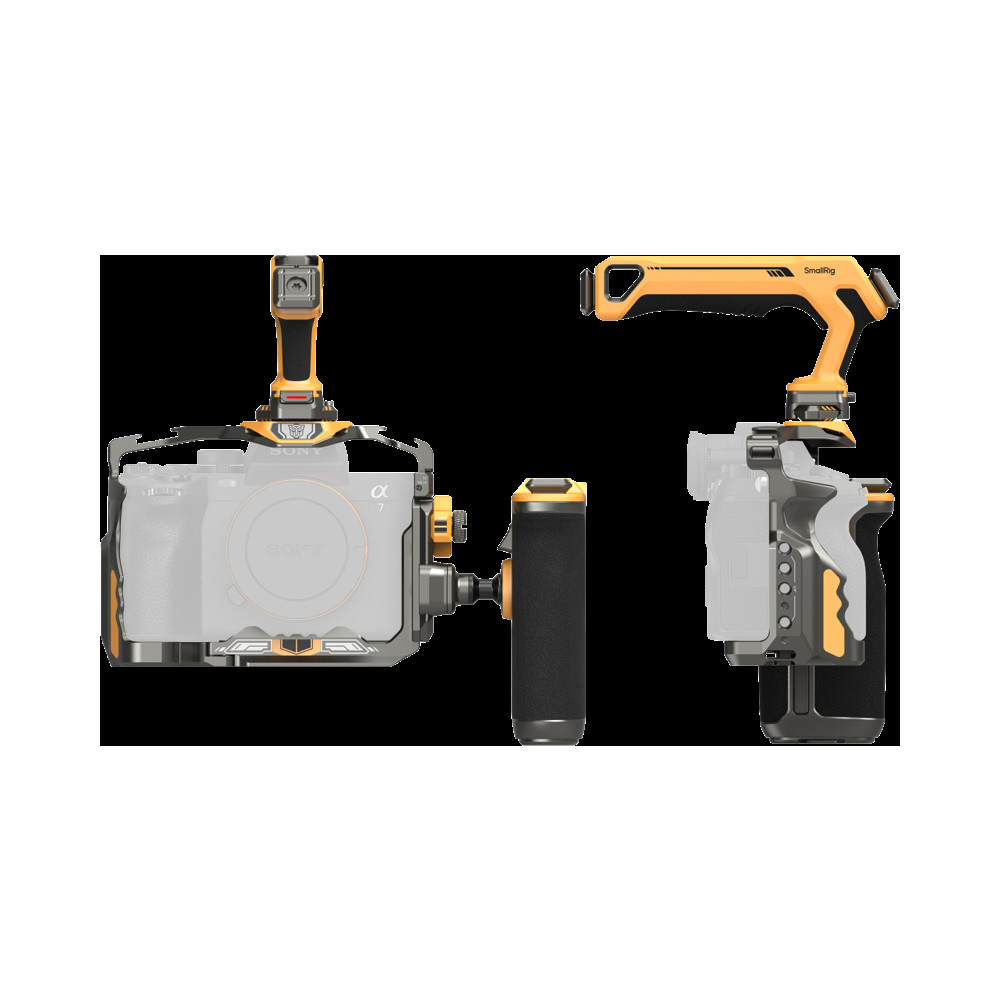 Produktbild för SmallRig 5518 HawkLock Quick Release Cage Kit for Sony A7R V/ A7 IV/ A7S III (Adv Ed) (Bumblebee)