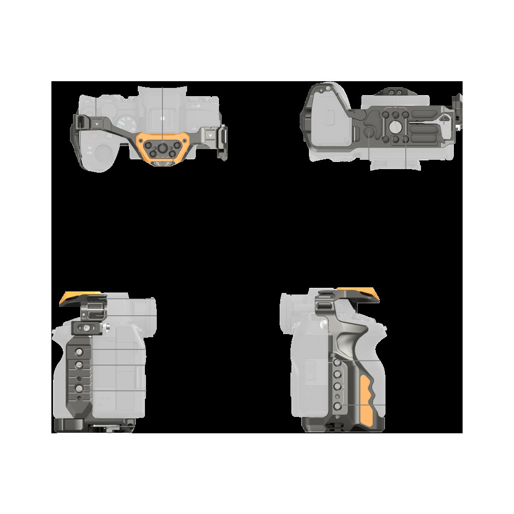 Produktbild för SmallRig 5518 HawkLock Quick Release Cage Kit for Sony A7R V/ A7 IV/ A7S III (Adv Ed) (Bumblebee)